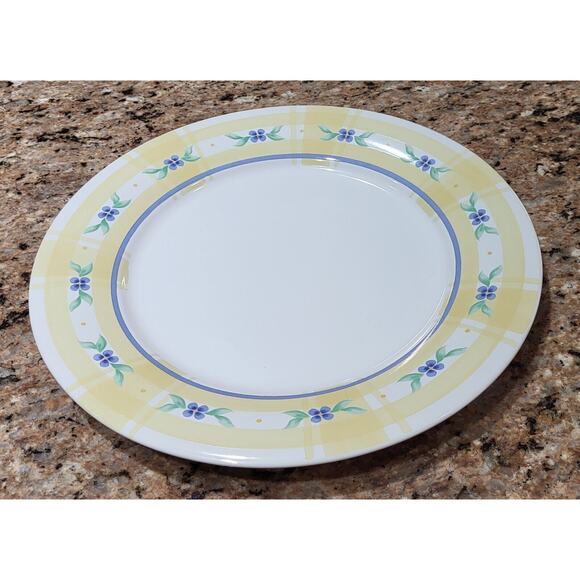 Pfaltzgraff Summer Breeze 11" Dinner Plate Yellow w/Blue Flowers Replacement - Picture 4 of 13